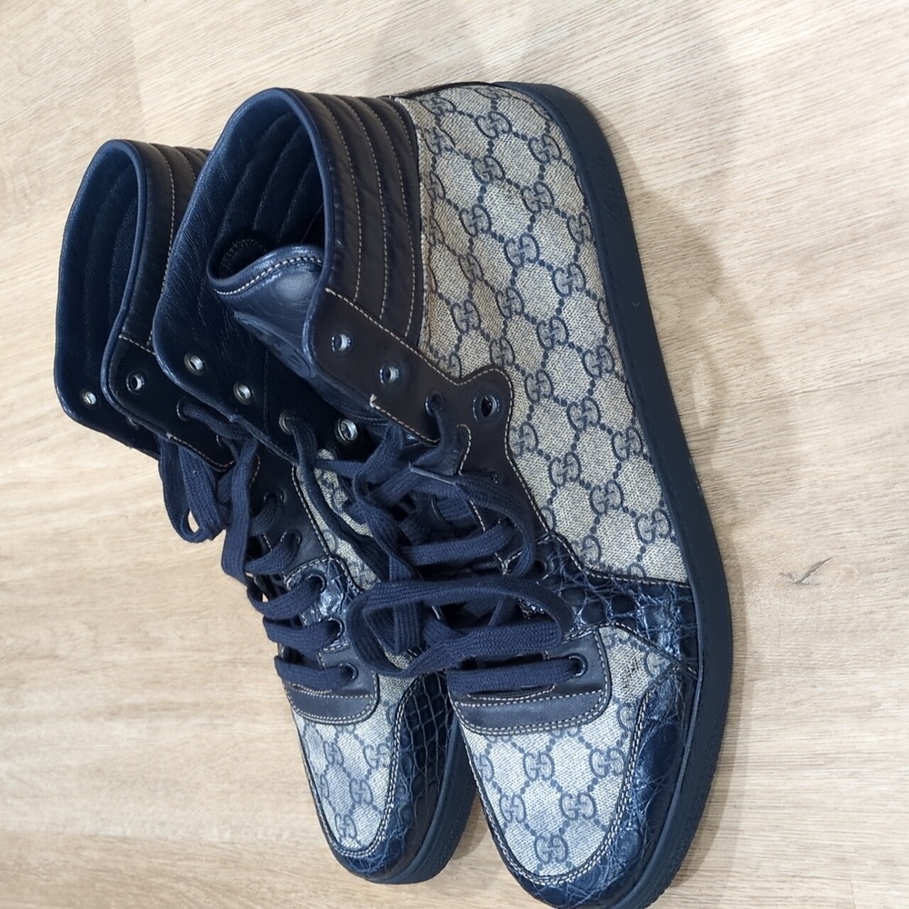 Gucci GG Supreme High 'Crocodile Trim' - Picture 4 of 8